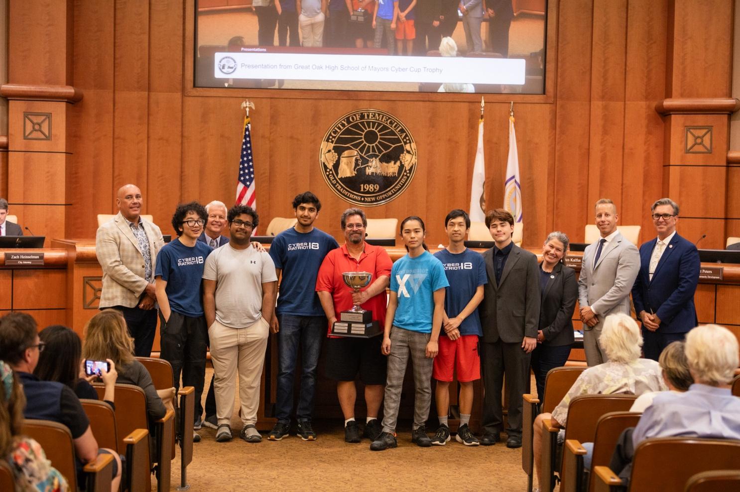 The Real Christian Meglio team and coach with the Temecula mayor and city council.