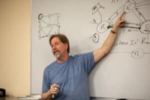 CAE Sierra College faculty, Shawn Monsen teaching IT Networking.